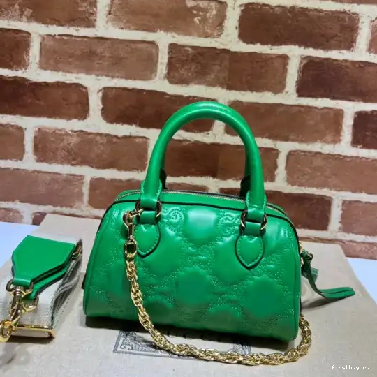 First bag ru handle matelassé bag leather GUCCI top GG 0527